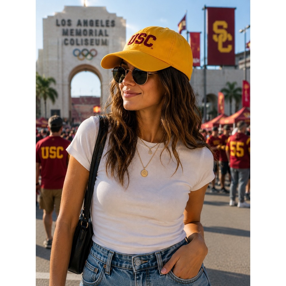 Signatures USC Trojans Baseball Cap Hat Gold Cardinal Red One Size Fits Most